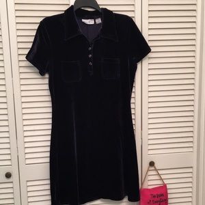 Blue Velvet Mini Dress